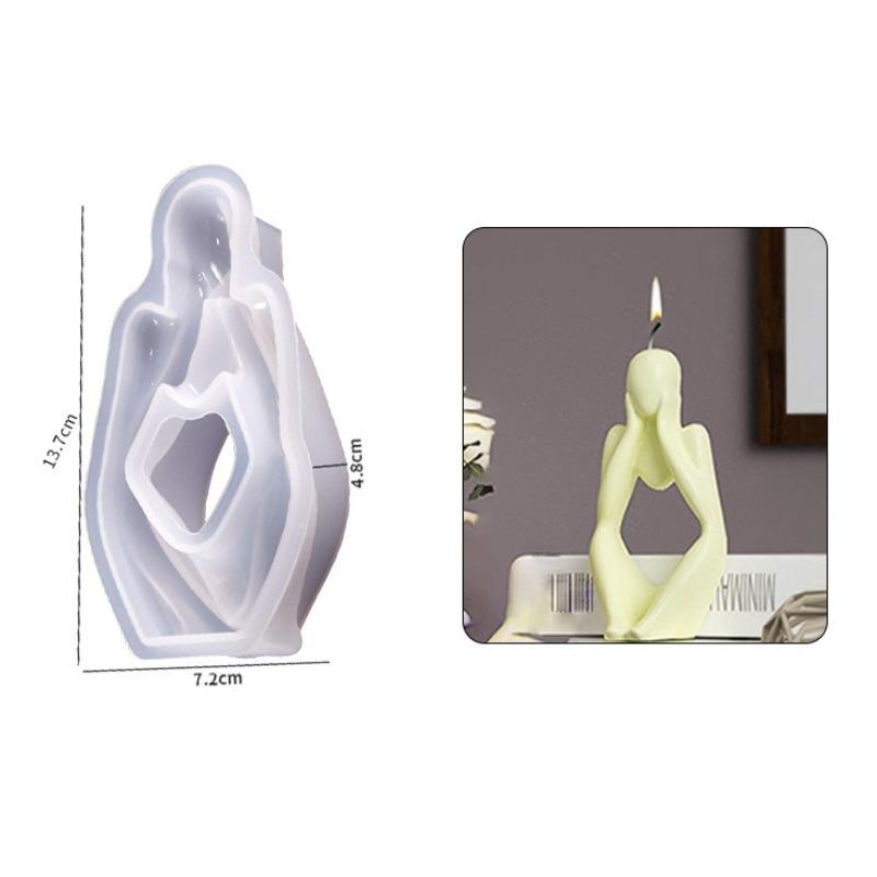 Extremely Simple Style Thinker Abstract Character Silicone Mold Creative Gypsum Decoration Drop Glue Ornament Mold Candle Mold