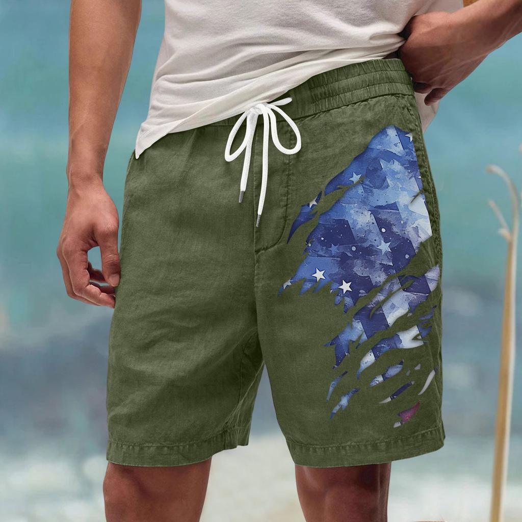 Męskie letnie, duże, swobodne, luźne spodnie sportowe, szorty plażowe