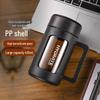 Qifan Double-Layer Insulated Glass Tea Cup with Handle - High Temperature Resistant and Anti-Fall for Office Use