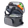 Double-Layer Insulated Lunch Bag, Portable Insulated Lunch Box, Waterproof Picnic Insulated Bag with Adjustable Shoulder Strap