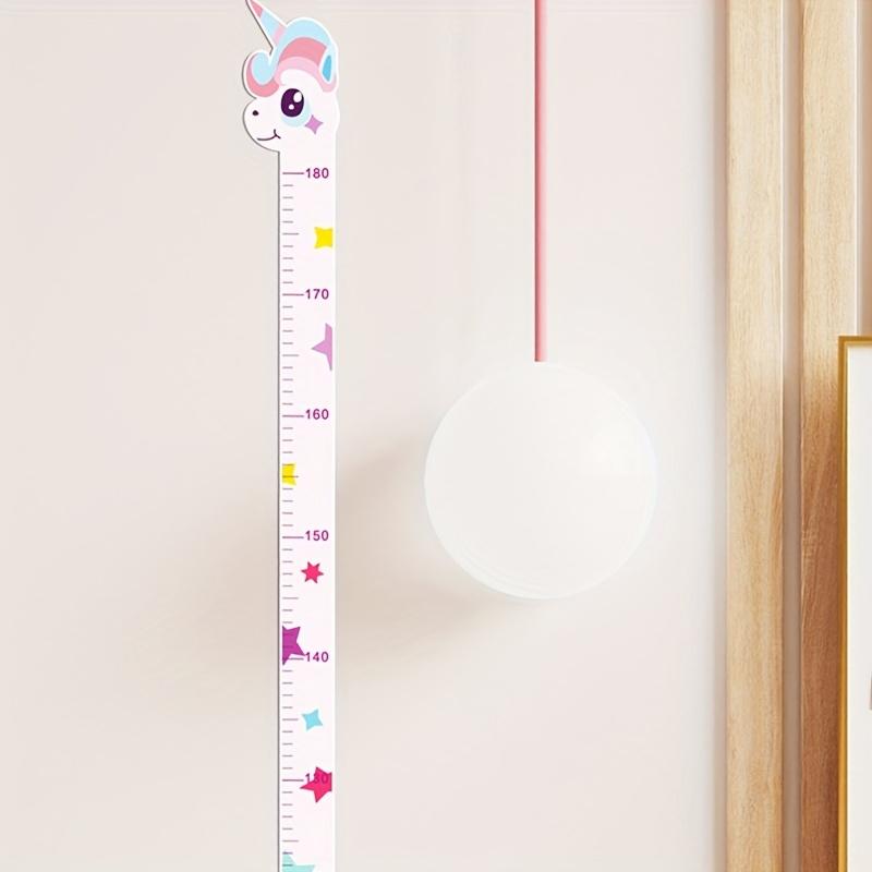 

Adorable Yellow Giraffe Height Chart Sticker - Easy Peel & Stick, Colorful Tail Growth Measurement Ruler рожевий