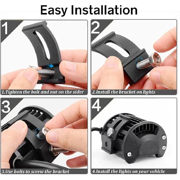 Base Mounting Bracket LED Light Bar Universal Slide Mounting Brackets 2PCS Adjustable Side Bracket Kit For Most Straight Lights Bar Work Lights Pod