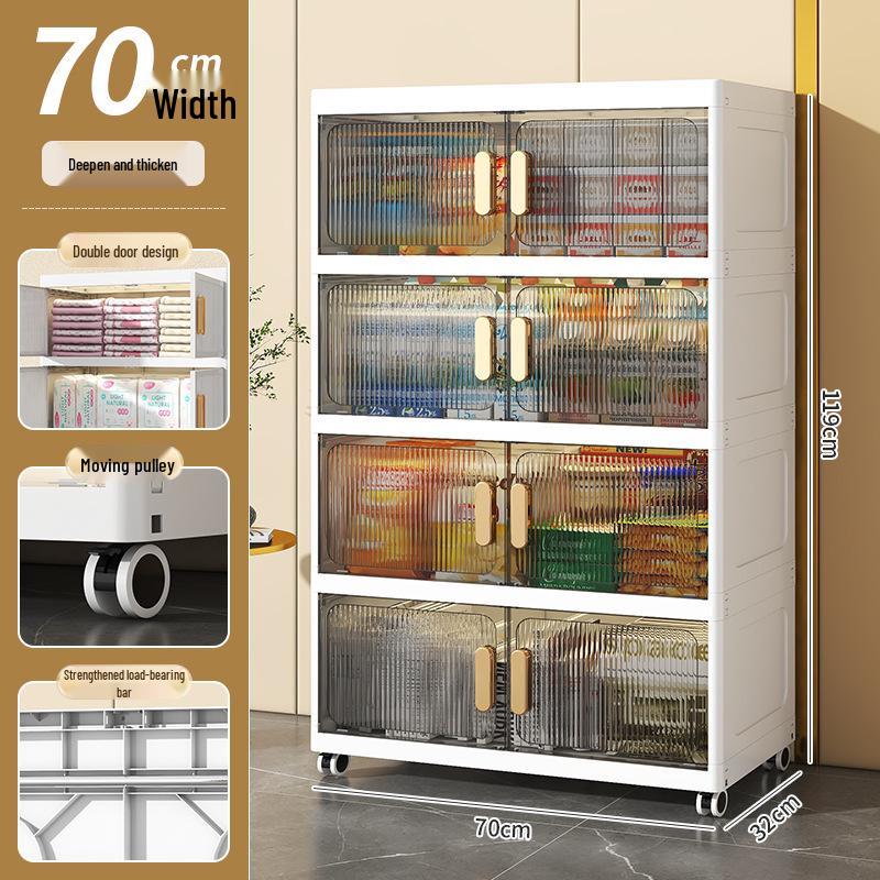 Transparenter Doppeltür-Aufbewahrungsschrank für Schuhe, Schlafzimmer, Wohnzimmer und Snacks