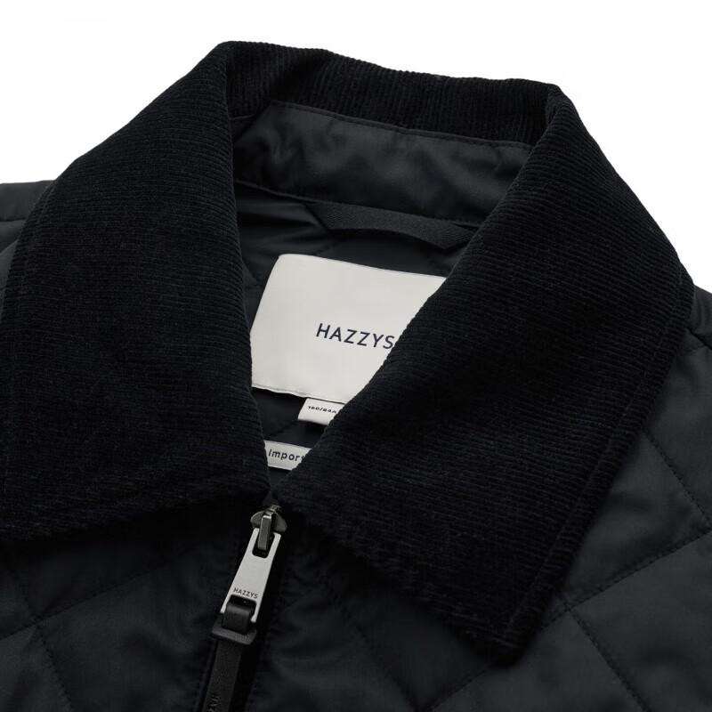HAZZYS Women's Diamond Quilted Contrast Collar Short Padded Jacket