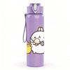 1PC Little Chick Yellow Cute Cartoon Print 750ml Color Plastic Sports Water Bottle Leakproof Flip Straw Lid Suitable for Sports Office Home Use