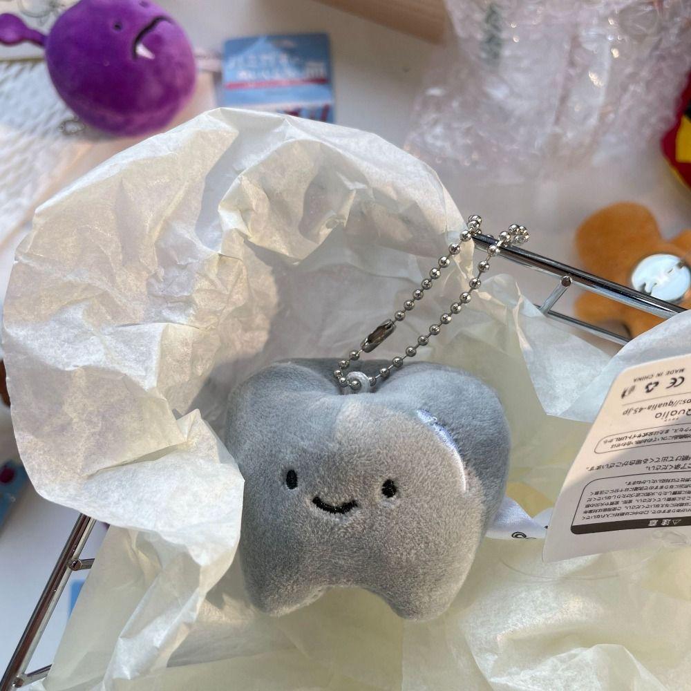 Soft Care for Teeth Pendant Plush Stuffed Teeth Plush Keychain Fashion Unisex