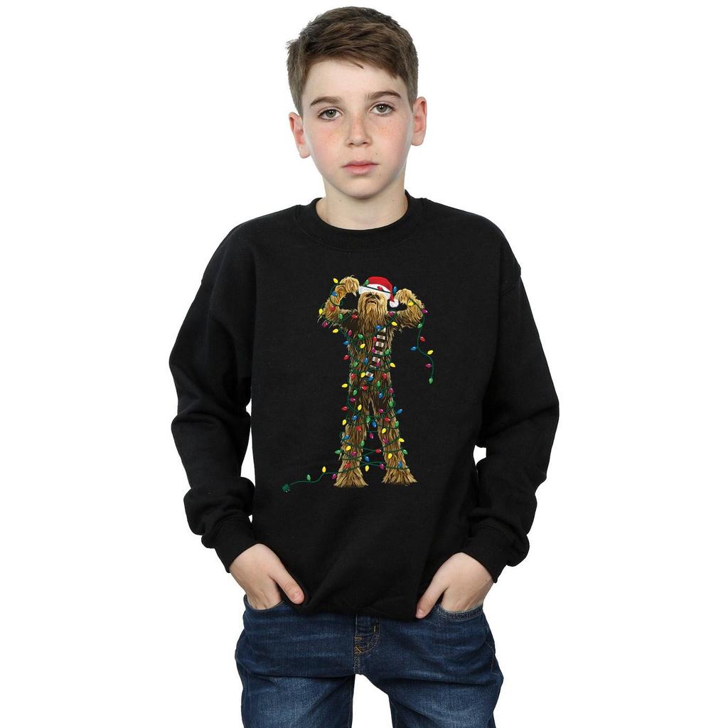 STAR WARS Jungen-Sweatshirt mit Chewbacca-Weihnachtslichtern