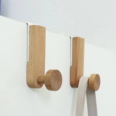Küchenschrankhaken Handtücher Kleidung Mantel Badezimmer Zubehör Lagerung Kleiderbügel Tür Zurück Hängehalter Eisen Holz Rack Organizer