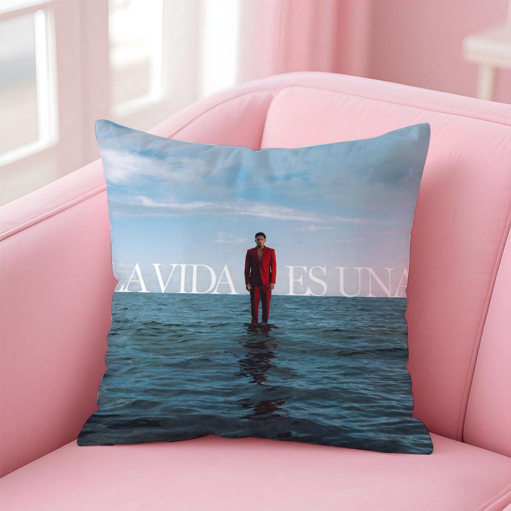 Hot Cool Handsome Singer MMyke Towers Cushion Cover Pillowcase Short Plush Invisible zipper Room Sofa Cushion Cover