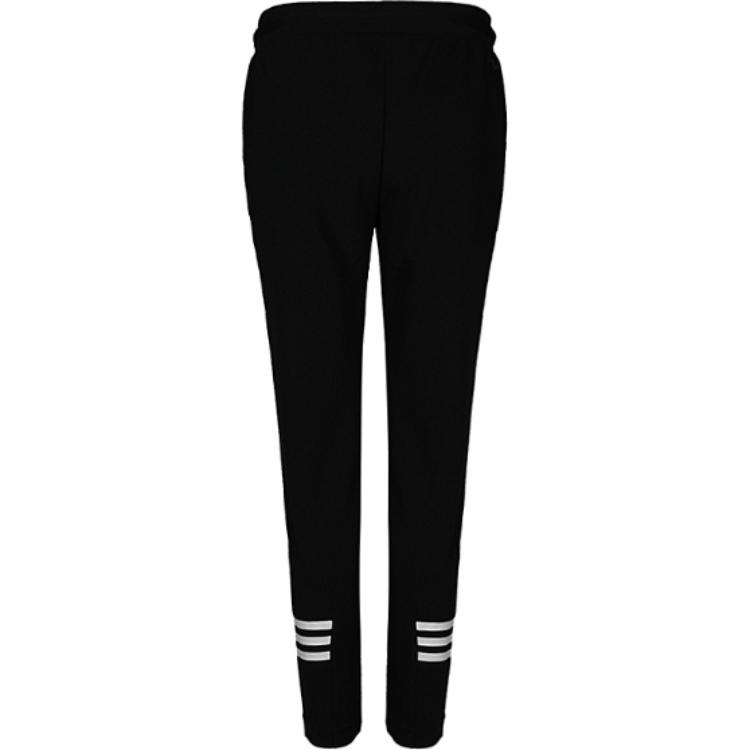 Adidas Neo Logo Embroidered Striped Comfortable Casual Knitted Sports Pants Women bottoms Black DM4172