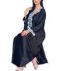 Ramadan Muslim Gold Embroidery Dresses Abayas Dubai Casual Kaftan Robe Ethnic Costumes with Long Sleeve for Womens