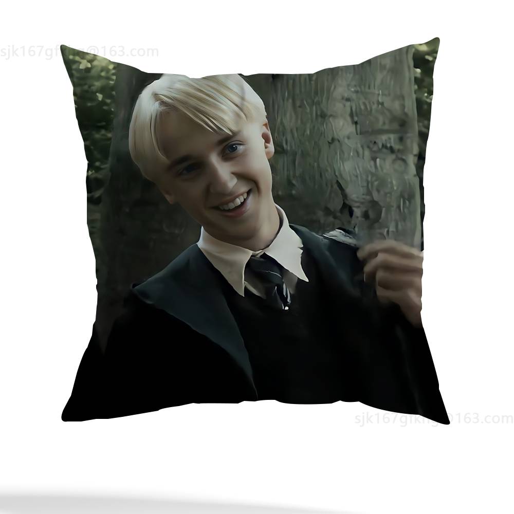 Actor D-Draco M-Malfoy Pillow Case Square Double-Sided Printing Short Plush Sofa Cushion Cover Bedroom Bedside Pillow