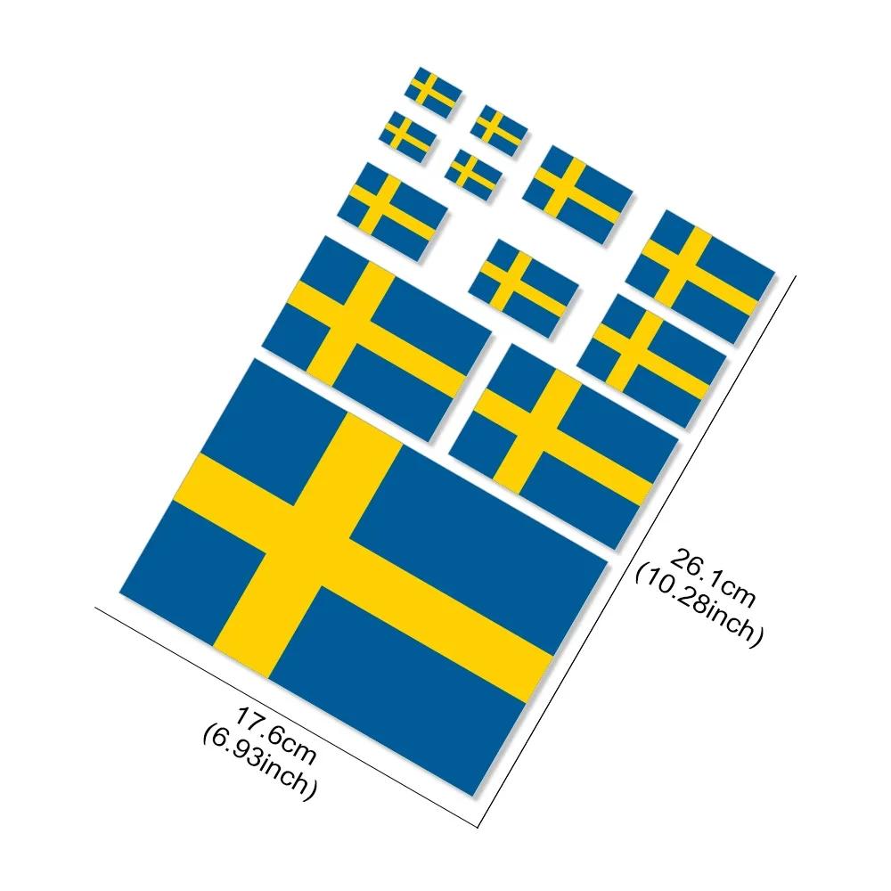 Car Sticker Creative Swedish Flag Circular Square Flag Series Stickers Car Body Windows Personalized Decor Exterior Accessories