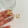 Fashion Metal Hoop Geometric U-Shape Hoop Earrings for Women Men Punk Hip-Hop Round Circle Earrings Party Jewelry