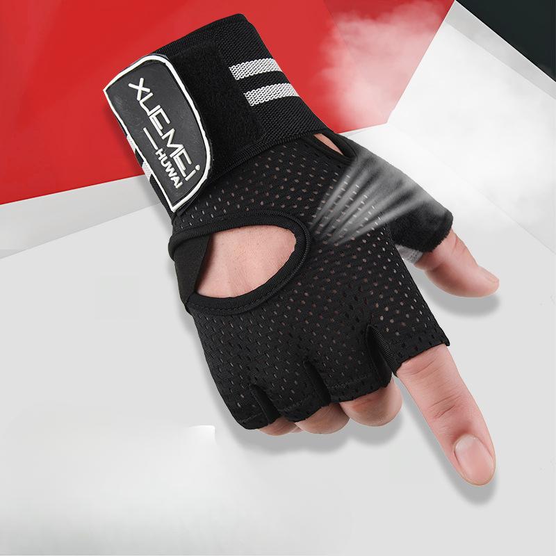 Fitness Gloves for Men and Women Half Finger Reinforced Wrist Guards Thin Breathable Weight Lifting  Non Slip Wear Resistant Outdoor Sports Gloves