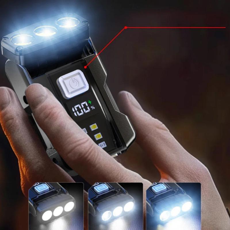 Super Bright Pocket Torch Light Mini Keychain Flashlight With Clip LED Magnetic COB-EDC Mini Keychain Flashlight Rechargeable