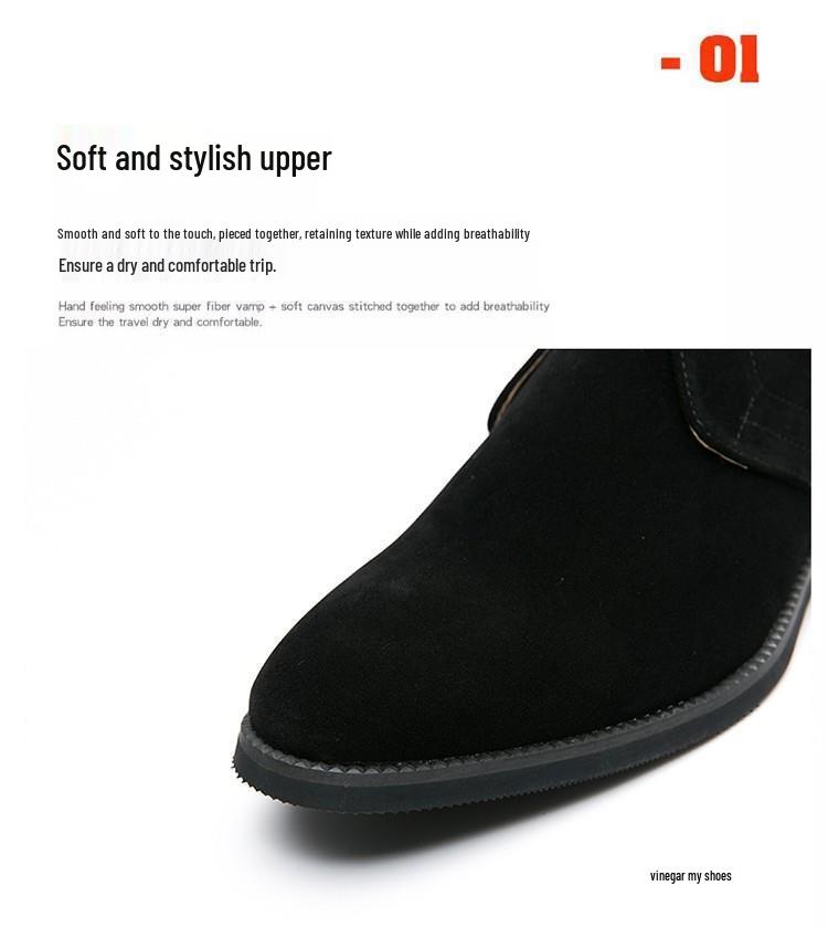 Herren Wildleder Chelsea Boots im koreanischen Stil - Herbst/Winter Spitzschuhe High-Top Schuhe