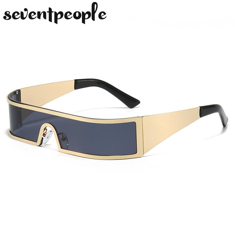 Small Frame One-Piece Shield Sunglasses Women  Luxury Brand Vintage Y2K Punk Goggle Sun Glasses Trendy Windproof Shades