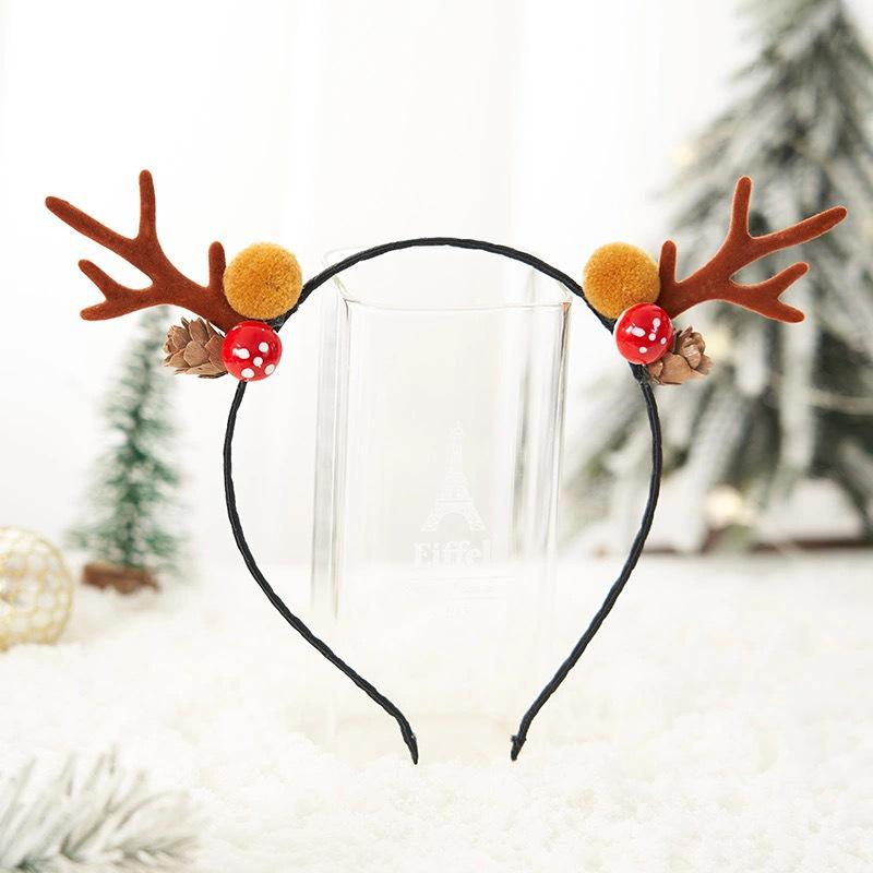 Barrette Serre-tête Bois de Faon Style Mori - Accessoire de Cheveux de Noël Mignon d'Inspiration Féerique pour Femmes