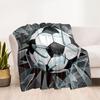 Broken Glass Soccer Ball Flannel Throw Blanket Football Sport Print Lightweight Sofa Bed Blanket