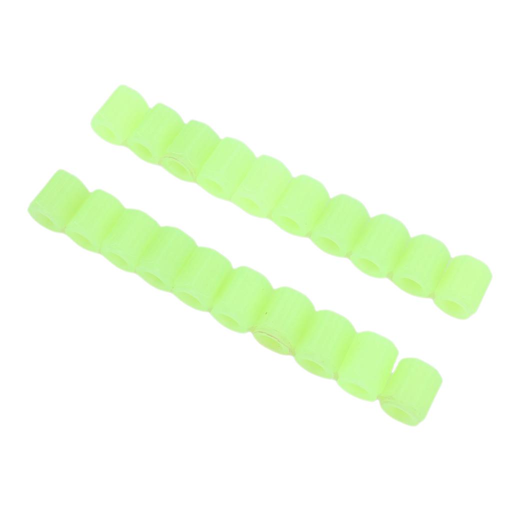 20PCS Glowing Tire Valve Caps Green Plastic Fluorescent Car Tire Valve Stem Caps for Motorcycles SUVs Trucks