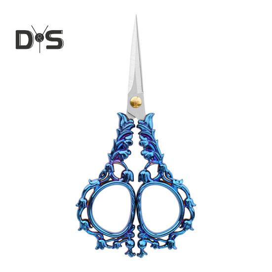 Vintage Carved Flower Scissors Heavy Duty Stainless Steel Sharp Blade Multipurpose Tailor Scissors DIY Embroidery Arts Crafts Crochet Yarn Needlework