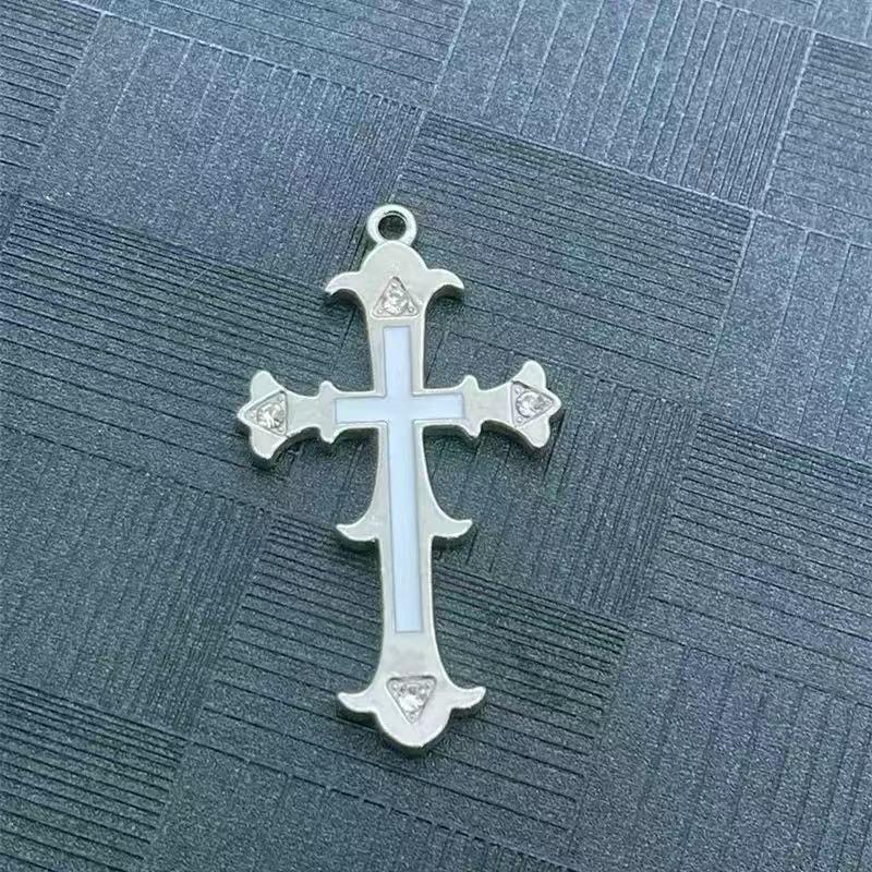 Abalorios de Cruz de Aleación y Accesorios para Llaveros para Joyería DIY