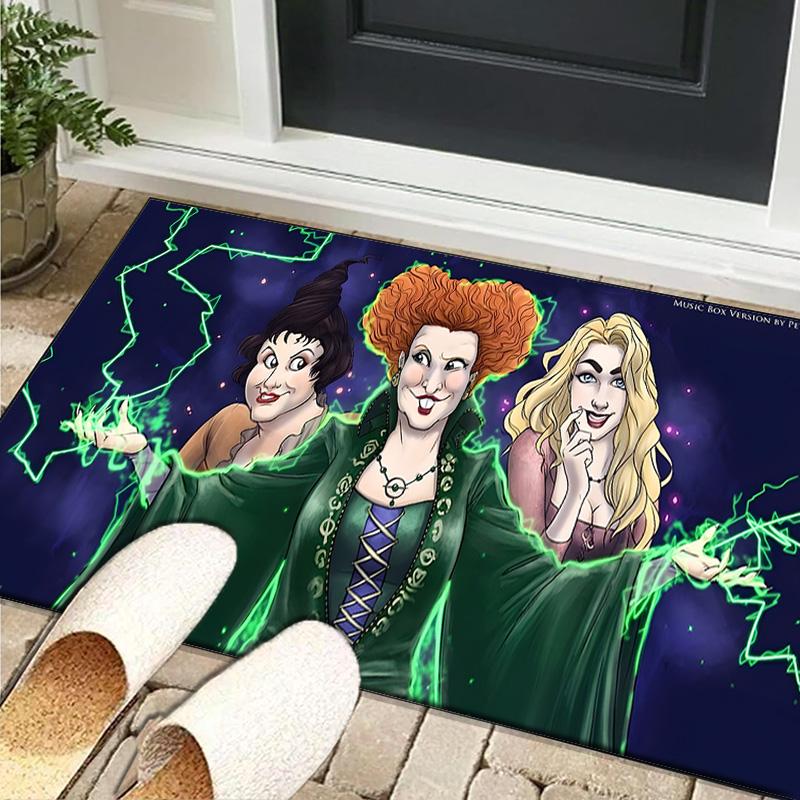 1PC Rug Witch Sisters In The Moonlight Carpet, Chair Rug,Area Rug for Office Bedroom Living Rooms Bedroom, Doormat Decor Christmas Fan Gifts