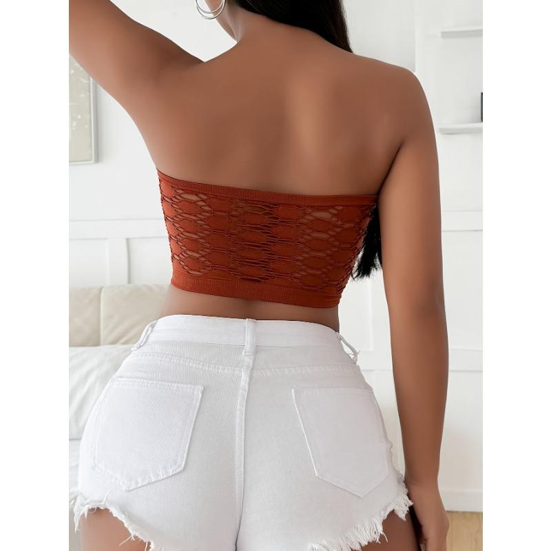 Mesh Hollow Summer Strapless Wrap Bra