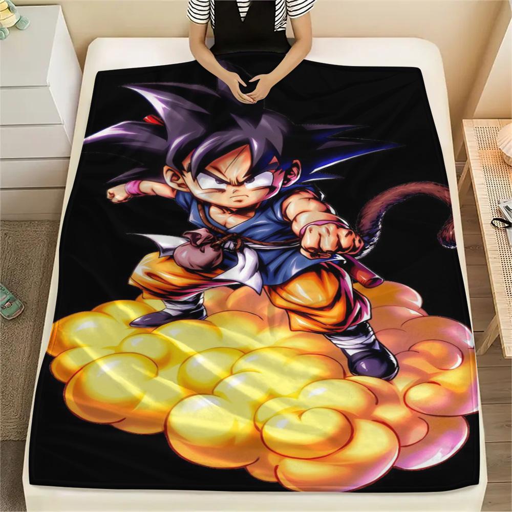 Goku Multipurpose Printed Flannel Blanket, Warm Daily Essential for Bed, Sofa, Chair, Bedroom & Journey.-TING