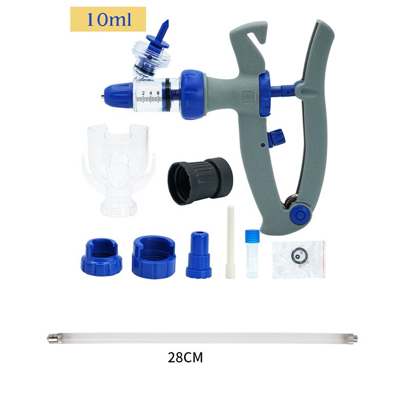 1-10Ml Veterinary Continuous Injector with Extension Tube 28Cm/38Cm Vaccine Injection Poultry Adjustable Automatic Injector