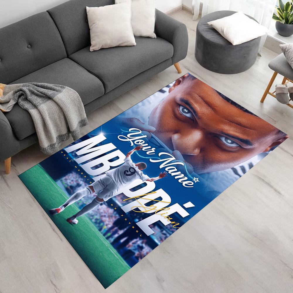 Mbappé Customize Your Name Area Rug Design for Balcony Kitchen Bedrooms Living Rooms Antislip Carpet Office Home Decor Birthday/Christmas Gift