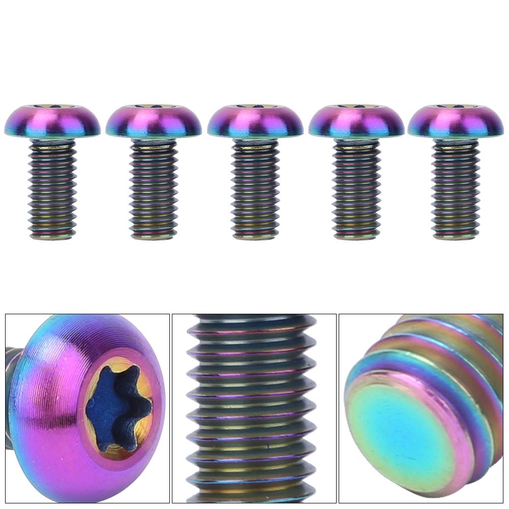 5pcs Celsius Pack Alloy M5*12 Water Bottle Cage M5*10 Disc Brake Screws(M5*10 Gold )