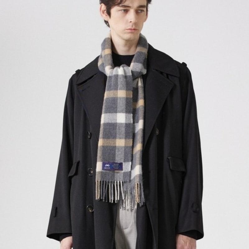 ABRAHAM MOON Merino Wool Muffler 25cm - Blythe Grey