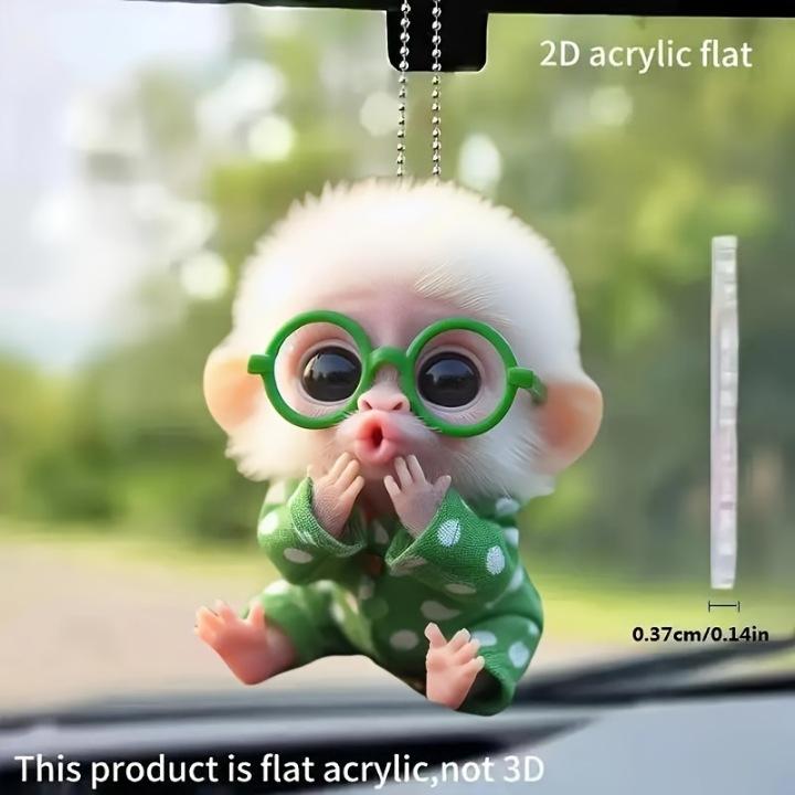 

2D обезьяна акриловое подвесное украшение домашний офис рюкзак автомобиль зеркало заднего вида лежащая обезьяна подвесное украшение мультяшное животное кулон