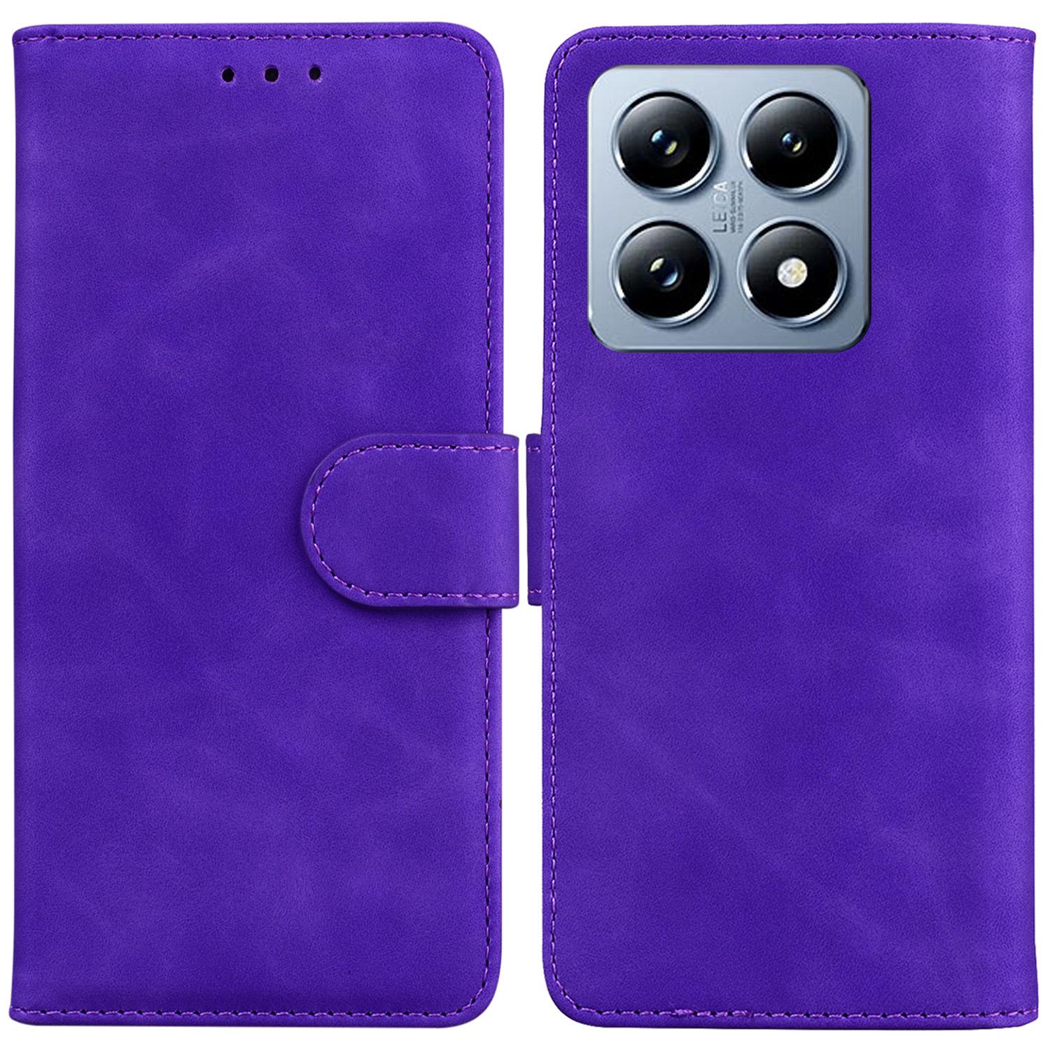 Чехол для Xiaomi 14T Pro, однотонный кожаный кошелек, чехол для телефона F