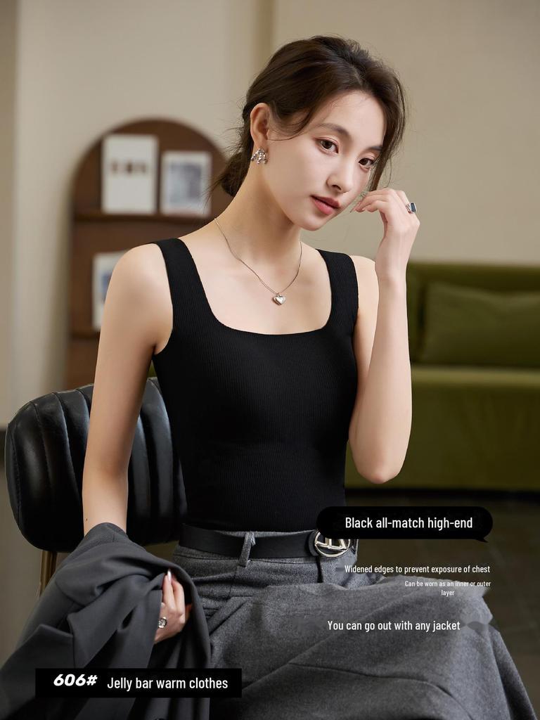 2025 Women's Skin-Friendly Camisole Vest with Chest Pads: Seamless Tube Top & Versatile Bottoming Shirt