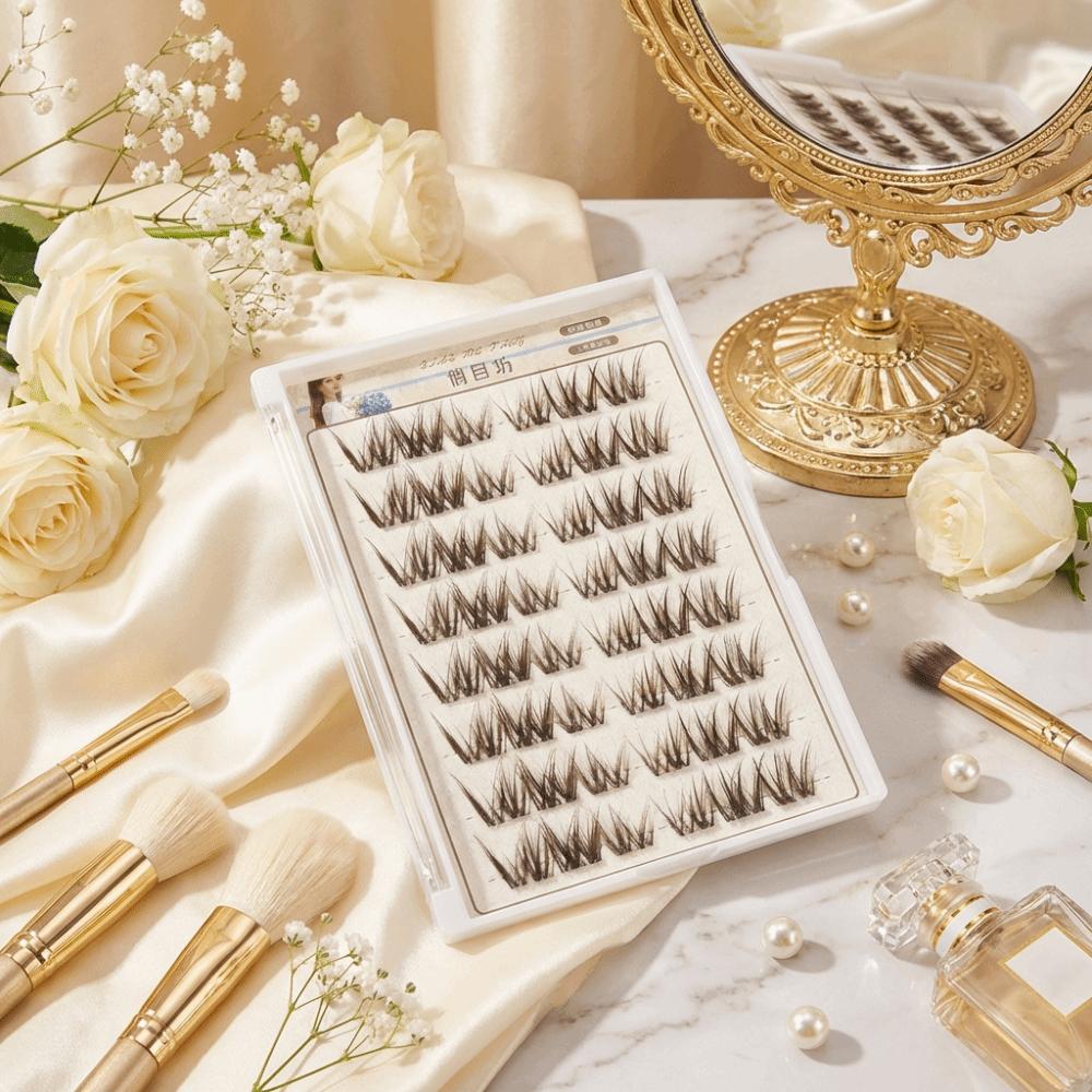 Self Adhesive/Without Glue 48/60 Clusters False Eyelashes 8/10 Rows Fake Eyelashes  Daily/Party
