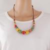 Big Vintage Ceramic Beaded Necklace For Women Handmade Long Adjustable Boho Ethnic Style Jewelry