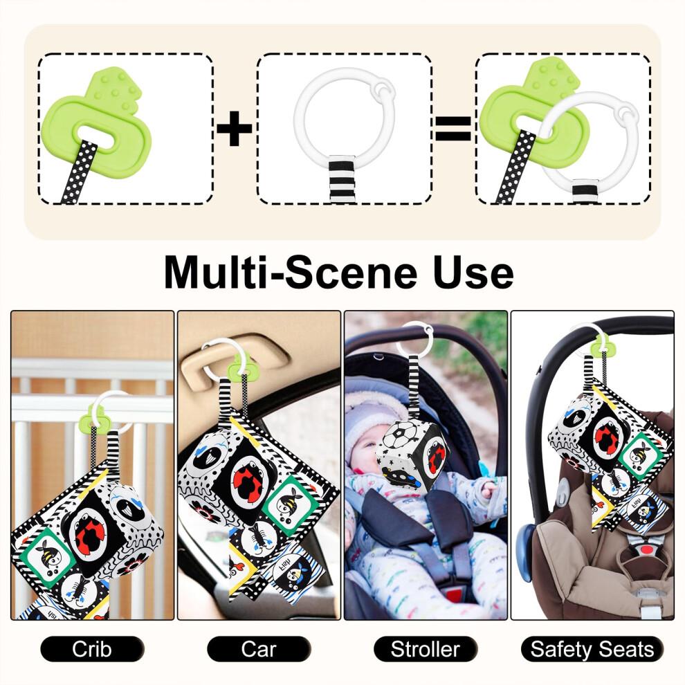 HappyKidsClub Black and White Sensory Toys, Baby Toys 0-6 Months Sensory Toys for Babies 0-3 Months Baby Essentials for Newborn Toys Sensory Soft Book