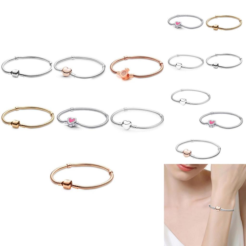 Pandora Heart Shape Crown Clasp Bracelet In Rose Gold Stylish And Durable Gift