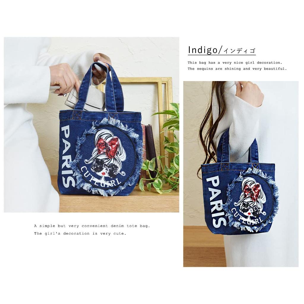 DIVA Rose Women's Mini Tote Bag, Small, Lightweight, Lunch Bag, Handbag for Girls (Light Blue)