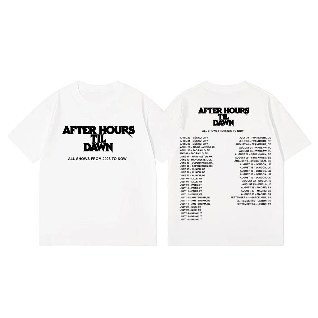 Rapper The Weeknd After Hours Til Dawn Tour 2026 Stampa Maglietta Estiva Nuova Calda Unisex Moda Donna Cotone Maglietta Oversize Y2K