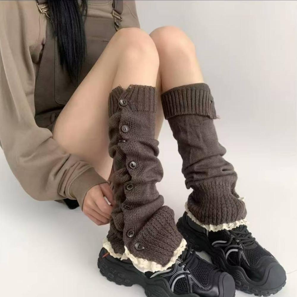 Harajuku Knitted Leg Cover Lolita JK Boots Cover Kawaii Long Tube Stockings Girls