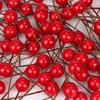 100Pcs New Christmas Artificial Red Holly Berries Flowers Mini DIY Fake Fruit Berry Party Decor Xmas Wreaths Fake Red Berries