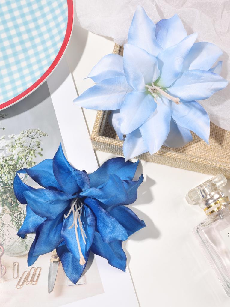 2 Pcs Elegant Bohemian Flower Compact Hair Clipsbridal Flower Side Pins Hairpin Vacation Beach Hair Accessories For Women