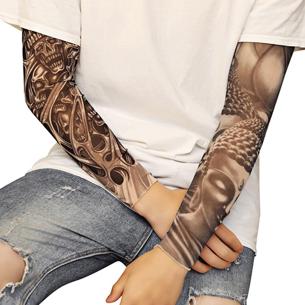 1 Pcs UV Protection Temporary Tattoo Print Sleeves Arm Warmer Outdoor Temporary Fake Tattoo Arm
