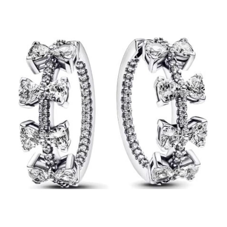Pandora Starlight Bow Decoration 925 Silver Earrings Women earrings 293545C01 Box