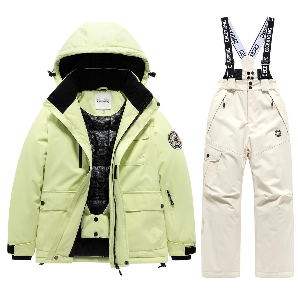 Winter Ski  Children's Ski Coat and Pants 2pieces Set Warm Waterproof Boys Girls Outdoor Skiing Snowboarding Winter Ski Kids