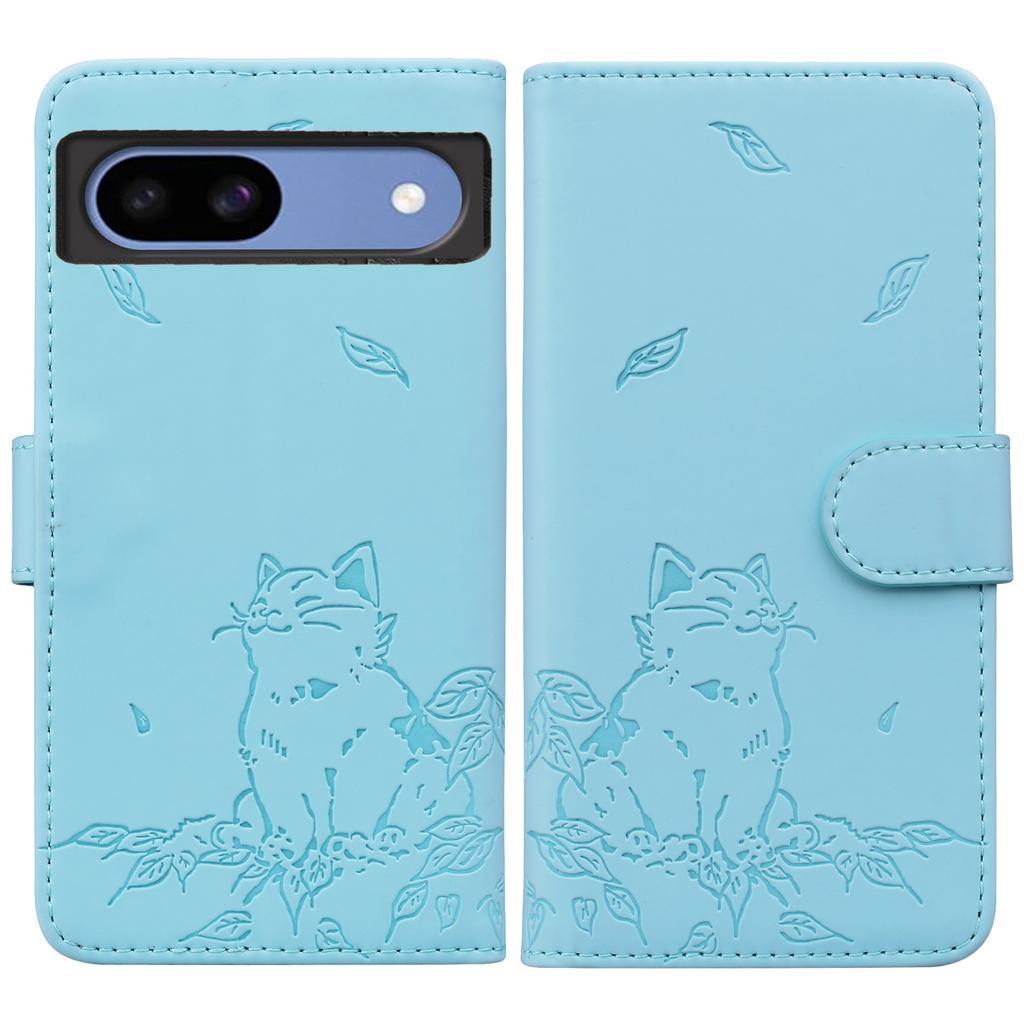 For Google Pixel 8a Case Wallet Cat Pattern Imprinted Leather Phone Cover